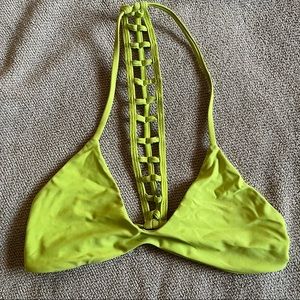 Neon Green Stone Cold Fox Swim Large Bikini Top